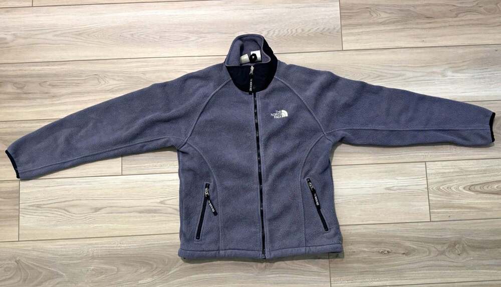 Vintage The North Face Polartec Fleece Jacket Womens S Gray Black Full Zip Y2K